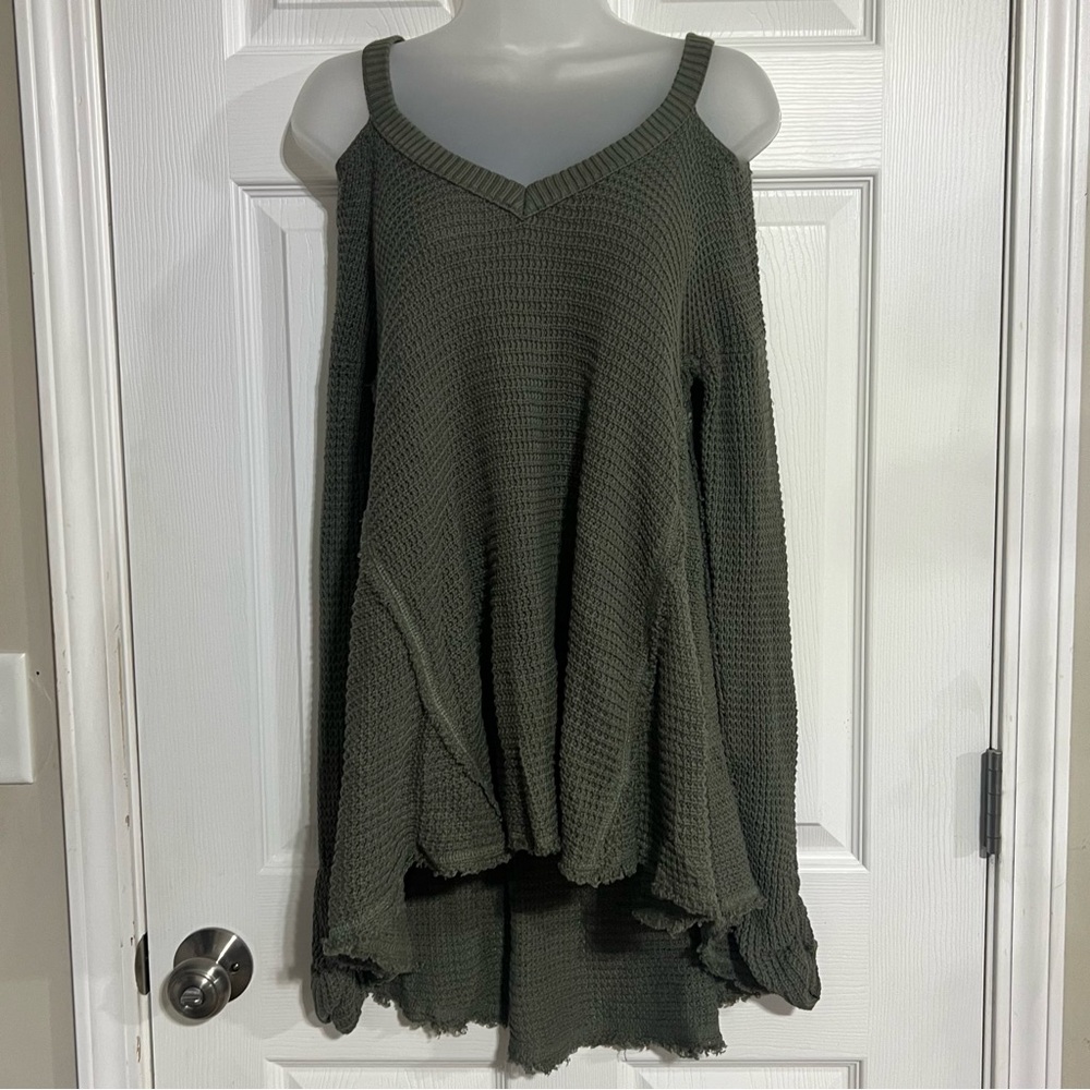 Free People Green Knit Sweater